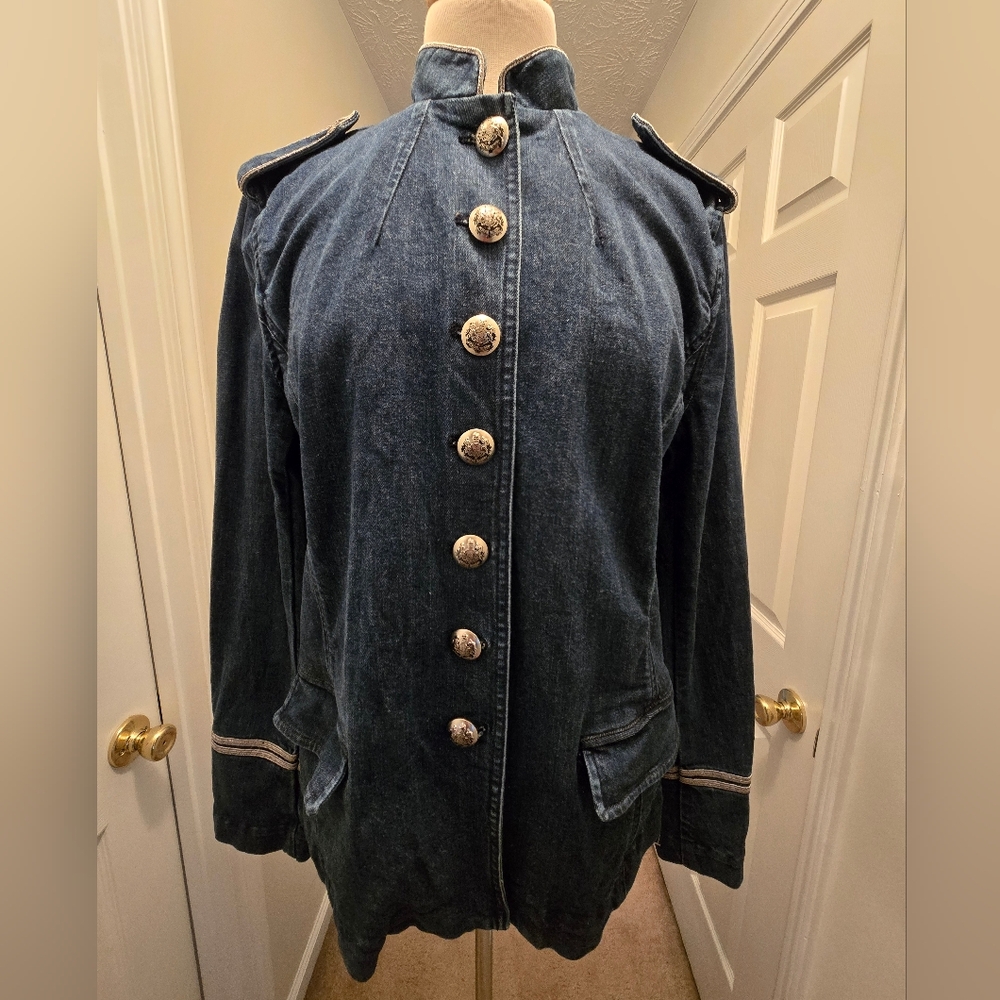 Ralph Lauren Women's Denim Military Jacket, Size 14